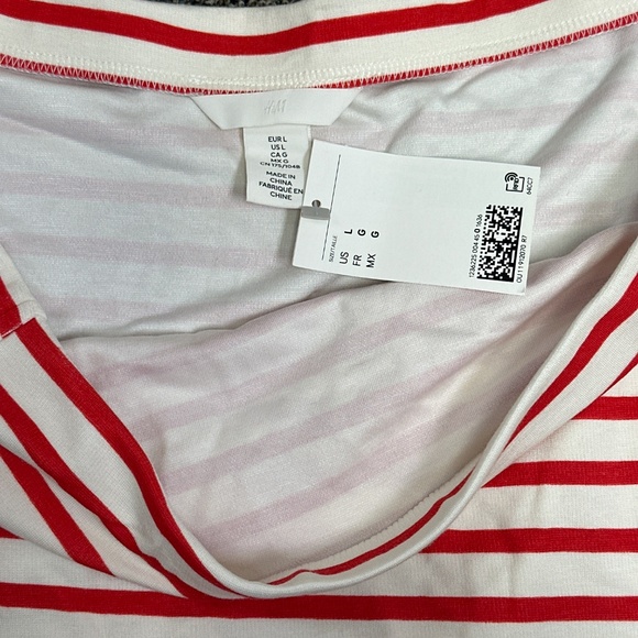 NWT H&M striped off shoulder tee - Picture 2 of 3